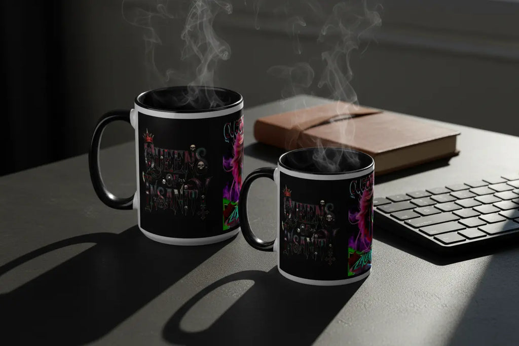 Both mug sizes on modern desk