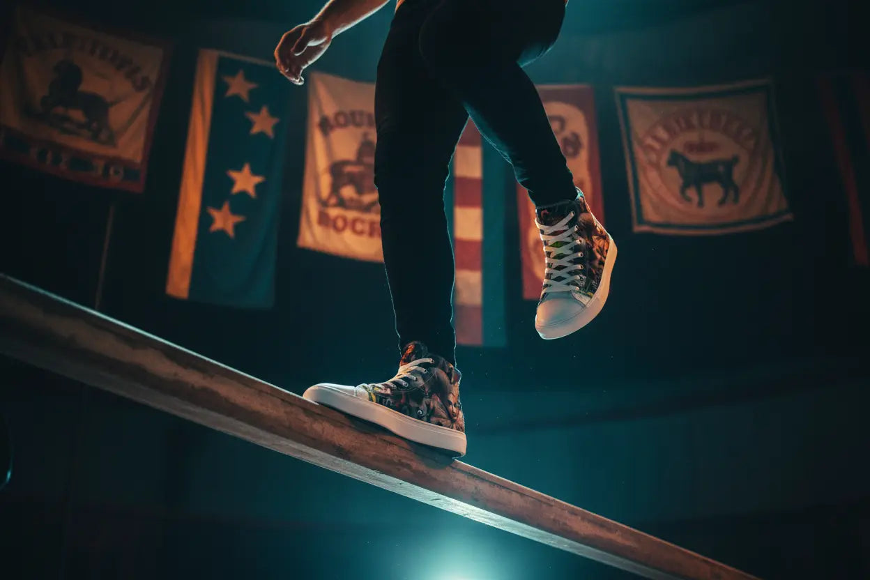 Low angle action circus mockup