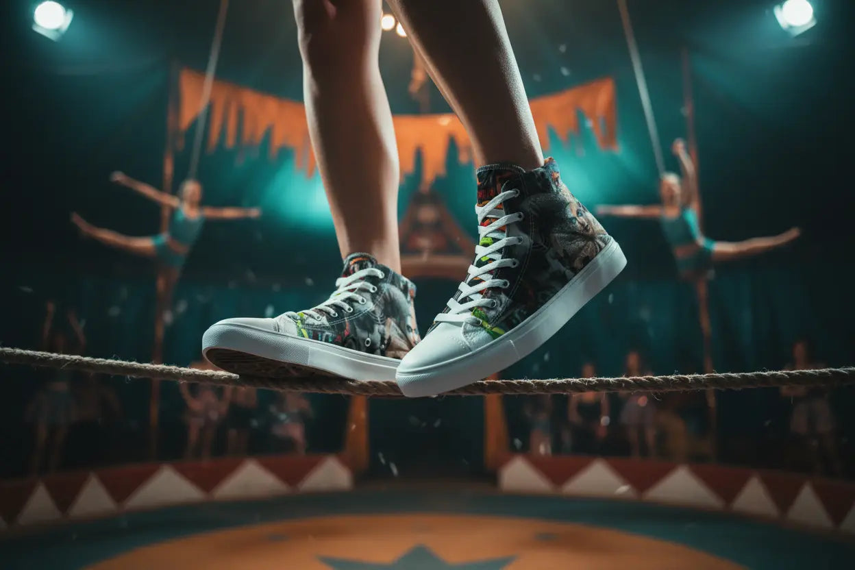 Low angle action circus mockup