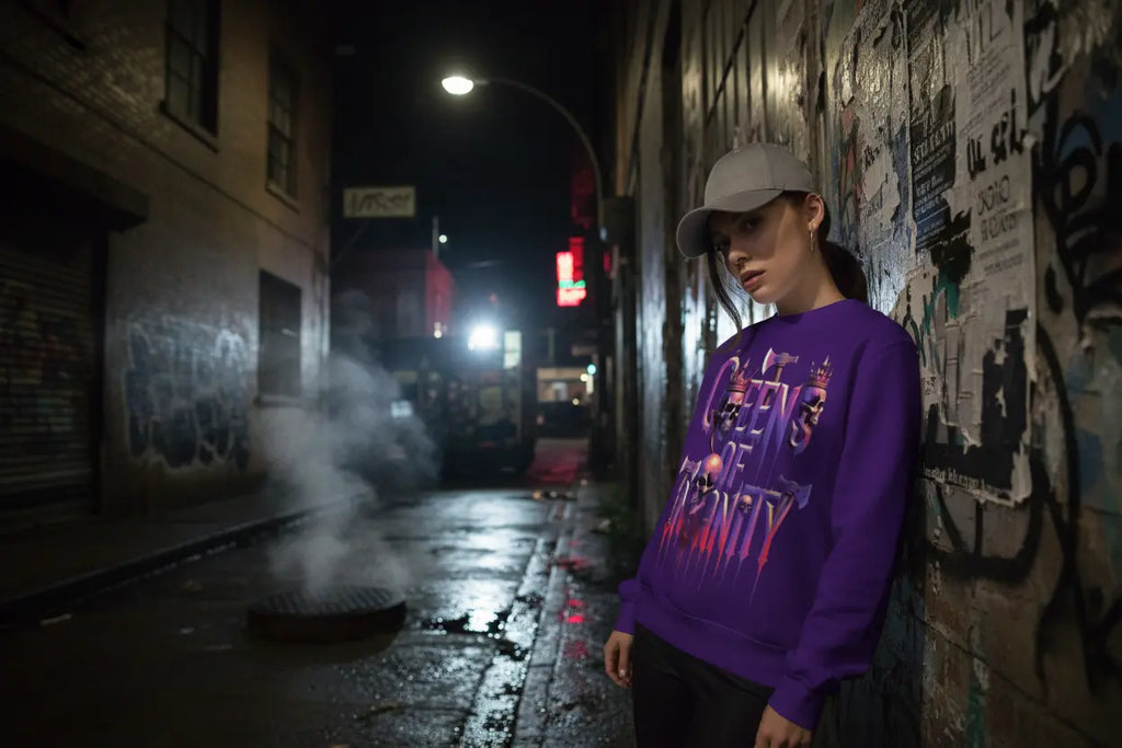 Purple sweatshirt lifestyle