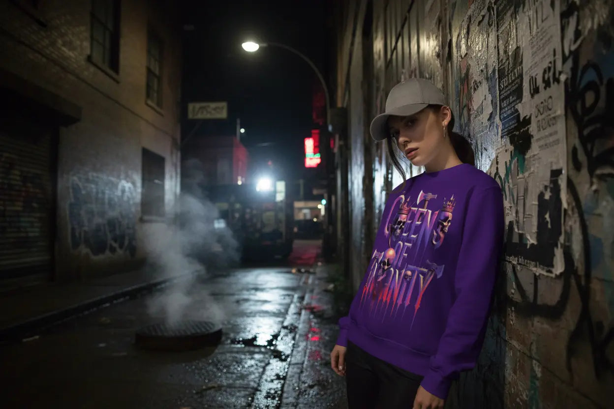 Purple sweatshirt lifestyle